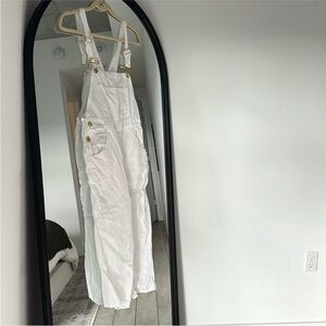 WeWoreWhat White Linen Jumpsuit Petite Small